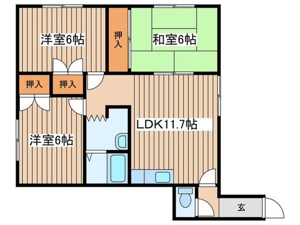 アバカスヴィラ月寒の物件間取画像